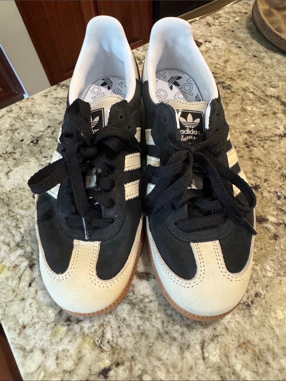 adidas women’s Samba Sneakers - Black & Cream with Gum Sole